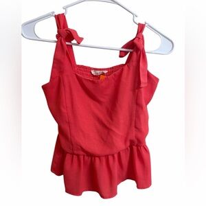 Peach Love California Red Sleeveless Blouse